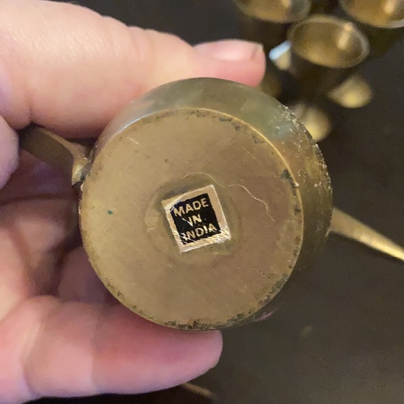 India Brass Mini Coffee Set - Picture 4 of 12